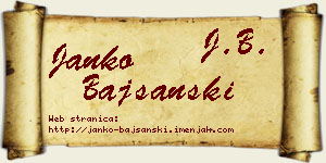 Janko Bajšanski vizit kartica